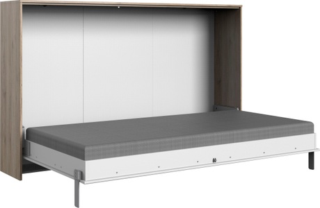 Wimex, Wimex Schrankbett »Juist«, MID.YOU Schrankbett 120/200 cm weiss, eichefarben , Juist , Metall , Birke , Schichtholz , 120 cm , Dekorfolie,Echtholz,Nachbildung , Federholzleisten verleimt , 001787055906