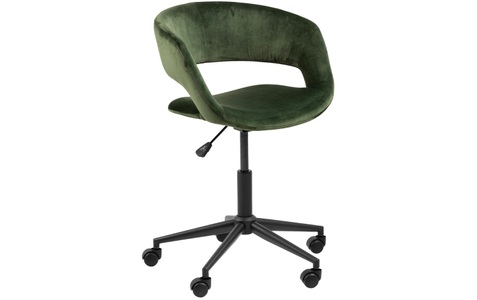 Actona, Actona - Bürostuhl Nora - Dunkelgrün und Schwarz - Schwarz und Dunkelgrün, AC Design Bürostuhl Grace, mit Polsterrücken, Waldgrün