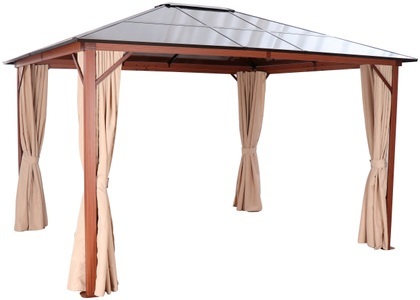 KONIFERA, KONIFERA Pavillon »Holzoptik«, (Set), BxT: 300x365 cm, KONIFERA Pavillon »Holzoptik«, (Set), BxT: 300x365 cm, Aluminiumgestell