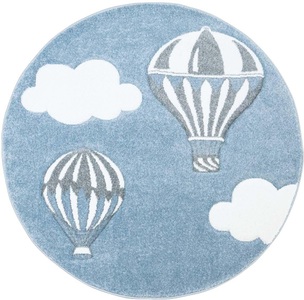 Carpet City, Kinderteppich, »Bueno Kids 1456«, Carpet City, rund, Höhe 13 mm, maschinell zusammengesetzt, Carpet City Kinderteppich »Bueno Kids 1456«, rund, 13 mm Höhe, Spielteppich, Heiss-Luftballon, 3D-Effekt, Weich, Pflegeleicht