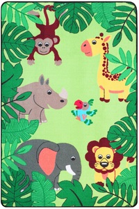 Primaflor-Ideen in Textil, Primaflor-Ideen in Textil Kinderteppich »JUNGLE«, quadratisch, 5 mm Höhe, Dschungel Tiere, Kinderzimmer, Primaflor-Ideen in Textil Kinderteppich »JUNGLE«, rechteckig, 5 mm Höhe, Motiv Dschungel Tiere, Kinderzimmer