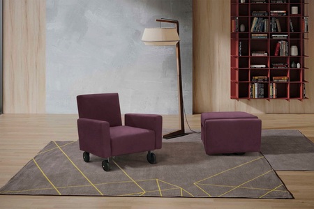 Egoitaliano, Egoitaliano Sessel »QQ«, zum Hocker zusammenklappbar, inkl. Rollen, Egoitaliano Sessel »QQ, Funktionssessel zum Hocker zusammenklappbar,«, inkl. Rollen, in vielen Farbe und hochwertigem Microfaserbezug