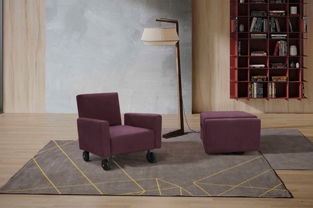 Egoitaliano, Egoitaliano Sessel »QQ«, zum Hocker zusammenklappbar, inkl. Rollen, Egoitaliano Sessel »QQ, Funktionssessel zum Hocker zusammenklappbar,«, inkl. Rollen, in vielen Farbe und hochwertigem Microfaserbezug