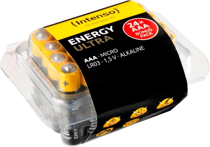 Intenso, Micro (AAA)-Batterie Alkali-Mangan Intenso Energy-Ultra 1.5 V 24 St., INTENSO Energy Ultra AAA LR03 7501814 Alkaline 24pcs plastic box