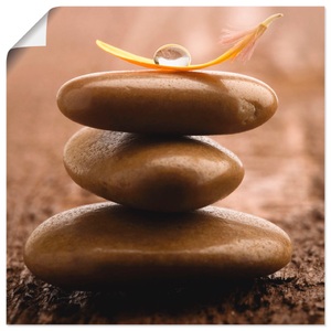 Artland, Artland Wandbild »Massagesteinen auf hölzernem Untergrund«, Artland Wandbild »Massagesteinen auf hölzernem Untergrund«, Zen, (1 St.), als Leinwandbild, Wandaufkleber in verschied. Grössen