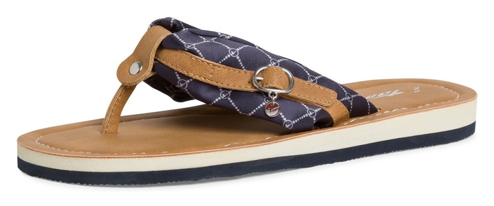 TAMARIS, Tamaris Zehentrenner »AVRIL«, mit schönem Logo-Print, Tamaris Zehentrenner »AVRIL«, Sommerschuh, Schlappen mit schönem Logo-Print
