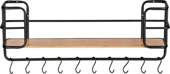 Wenko, WENKO Wandregal »Loft«, BxTxH: 79x19,5x28 cm, Bambus/Matall, WENKO Wandregal »Loft«, 1 Etage + Aufhängemöglichkeiten