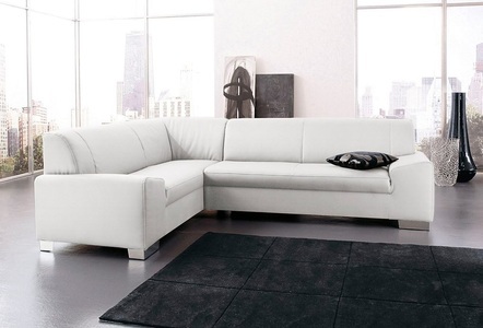 DOMO collection, DOMO collection Ecksofa, DOMO collection Ecksofa »Alisson, zeitlose Optik, flache Armlehnen, L-Form«, wahlweise mit Bettfunktion