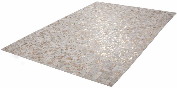 Kayoom, Fellteppich, »Rocket 110«, Kayoom, rechteckig, Höhe 8 mm, Naturprodukt, Kayoom Fellteppich »Rocket 110 Lederteppich«, rechteckig, 8 mm Höhe, Patchwork - echtes Leder, Einzel Unikate, Wohnzimmer