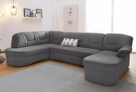 DOMO collection, DOMO collection Wohnlandschaft, DOMO collection Wohnlandschaft »Sarafina, zeitlos und komfortabel, optional mit Federkern, U-Form« wahlweise mit Bettfunktion