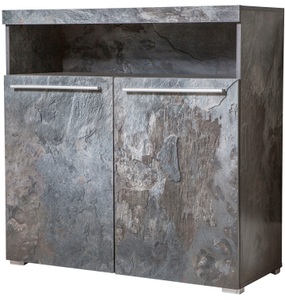 undefined, Kommode, Breite 91 cm, INOSIGN Kommode »India, Breite 91cm, stilvolle Anrichte mit 2 Türen und offene Fach«, Sideboard viel Stauraum, ohne Beleuchtung