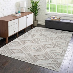 Carpet City, Carpet City Teppich »LINDO 8875«, rechteckig, Kurzflor, Hochtief-Muster/ 3D-Effekt, Fransen, Boho-Stil, Wohnzimmer, Carpet City Teppich »LINDO 8875«, rechteckig, 11 mm Höhe, Kurzflor, Hochtief-Muster/ 3D-Effekt, Fransen, Boho-Stil, Wohnzimmer