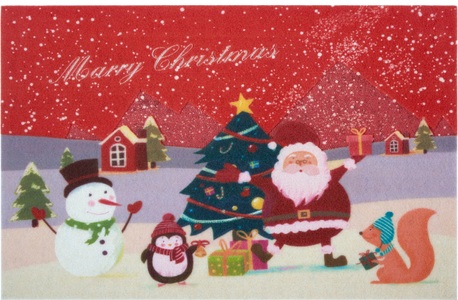 White Label, White Label - Fussmatte - 45 x 70 cm - Multicolor, my home Fussmatte »Weihnachten, Türmatte«, rechteckig, 6 mm Höhe, mit Spruch, Schrift-Design, Rutschfest, Weihnachten