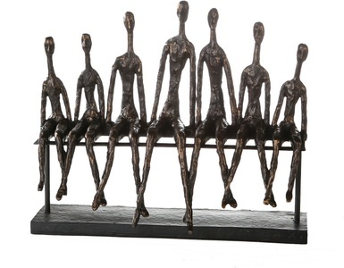 Schubiger, Skulptur Community Bronce H: 35 cm, Casablanca by Gilde Dekofigur »Skulptur Community«, Dekoobjekt, Höhe 35 cm, mit Spruchanhänger, Wohnzimmer