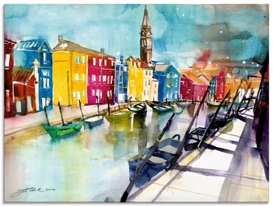 Artland Glasbild »Venedig Bunt«
