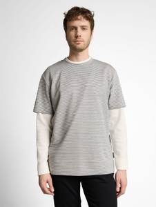 TOM TAILOR Kurzarmshirt Rundhals in Streifen-Optik
