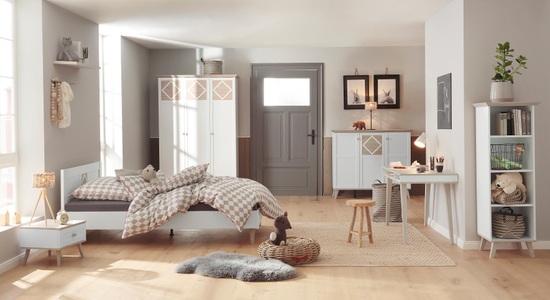 LÜTTENHÜTT, Lüttenhütt Kleiderschrank »Victor«, Livetastic Drehtürenschrank in weiss, eichefarben , Victor , Holzwerkstoff , 4 Fächer , 133x204x59 cm , Dekorfolie,Nachbildung , Beimöbel erhältlich , 001787036802