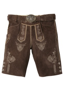 Country Line, Country Line Trachtenlederhose kurz Herren aus weichem Ziegenveloursleder, 