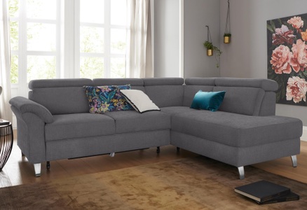 SIT&MORE, sit&more Ecksofa, sit&more Ecksofa, inklusive Kopfteilverstellung, wahlweise mit Bettfunktion und Bettkasten