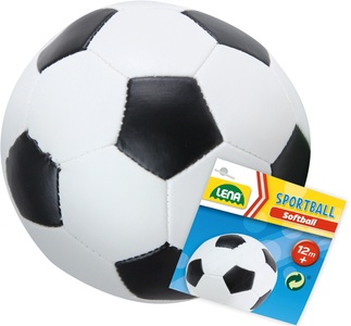 Simm, LENA® 62178EC - Soft-Fußball, 18 cm, Indoor und Outdoor, Lena® Softball »Soft-Fussball 18 cm, schwarz/weiss«, Made in Europe