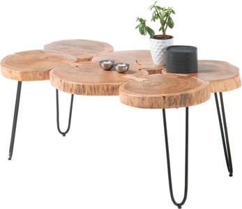 CONFORAMA, Salontisch COLE 100x65cm, Stolkom Couchtisch »Cole«, Massivholz Akazie, Wahlweise Couchtisch oder Beistelltisch
