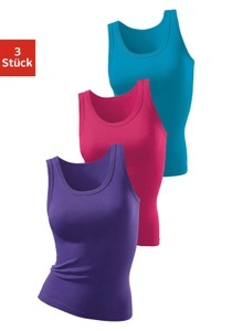 H.I.S, H.I.S Tanktop, H.I.S Tanktop »ohne Seitennähte«, (3er-Pack), aus weicher Rippqualität aus Baumwolle