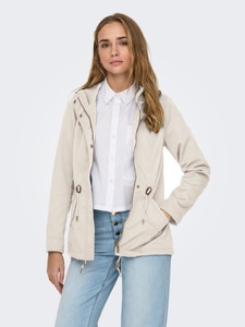 Only - Mittellanger Parka mit Kapuze, für Damen, Écru, Größe XS