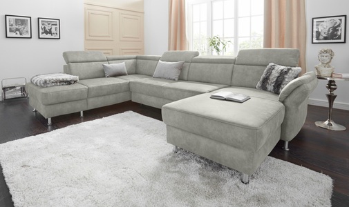 SIT&MORE, sit&more Wohnlandschaft, sit&more Wohnlandschaft »Avignon U-Form« wahlweise mit Bettfunktion und Stauraum, inklusive Kopfteilverstellung