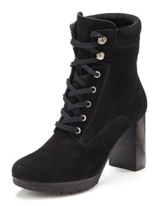 Lascana, LASCANA Stiefelette, Boots zum Schnüren aus Leder mit leichter Plateausohle und High-Heel Blockabsatz, 