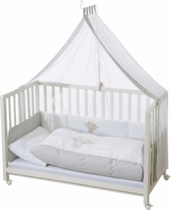 Roba, roba Beistellbett Heartbreakerbear, roba® Babybett »Room bed - Dekor Heartbreaker«, als Beistell-, Kinder- und Juniorbett verwendbar