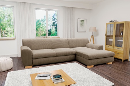 HOME AFFAIRE, Home affaire Ecksofa »Nika«, wahlweise mit Bettfunktion, auch in Cord, Home affaire Ecksofa »Nika zeitlos und elegant, L-Form« wahlweise mit Bettfunktion, auch in Cord