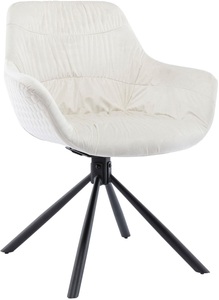 mutoni casual, Esszimmerstuhl mit Armlehnen Gribstox creme, SalesFever Esszimmerstuhl »Rimini Armlehnstuhl, Rückseite mit Wabensteppung«, 1 St., Samtoptik, Esszimmersessel, Rückseite mit Wabensteppung,360° Drehfunktion