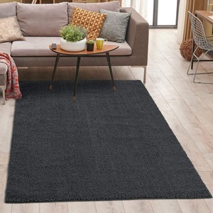 Carpet City, Carpet City Hochflor-Teppich »Plainy«, rechteckig, 30 mm Höhe, Polyester, Langflor Uni Rosé, Wohnzimmer, Carpet City Hochflor-Teppich »Plainy«, rechteckig, 30 mm Höhe, Shaggy Polyester Teppich, besonders weich, Uni-Farben