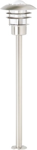 Brilliant, Skandinavische Wegeleuchte Terrence, Brilliant Aussen-Stehlampe »TERRENCE«, 1 flammig, Leuchtmittel E27 ohne Leuchtmittel, 90 cm Höhe, Ø 22 cm, E27, IP44, Metall/Glas, edelstahl