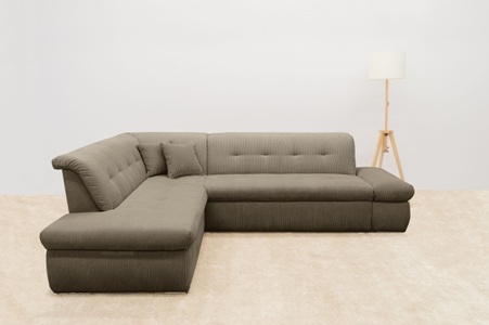 DOMO collection Ecksofa »Moric L-Form«, wahlweise mit Bettfunktion und Armlehnenverstellung, auch in Cord