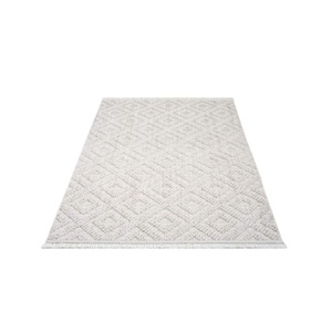Carpet City, Carpet City Teppich »CLASICO 8927«, rechteckig, Kurzflor, Hochtief-Muster/ 3D-Effekt Rauten, Fransen, Wohnzimmer, Carpet City Teppich »CLASICO 8927«, rechteckig, 11 mm Höhe, Kurzflor, Hochtief-Muster/ 3D-Effekt Rauten, Fransen, Wohnzimmer