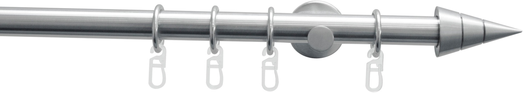 Gardinia, GARDINIA Gardinenstange »Gardinenstangen Set Metall«, 1 läufig-läufig, Fixmass, Serie Kegel, GARDINIA Gardinenstange »Gardinenstangen Set Metall«, 1 läufig-läufig, Fixmass, 1-Lauf