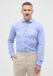Eterna, ETERNA Langarm Hemd »SLIM FIT«, SLIM FIT Hemd in blau unifarben