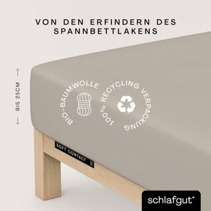 Schlafgut, Schlafgut Spannbettlaken »Soft Contact«, (1 St.), 100% Bio Baumwolle, Schlafgut Spannbettlaken »Soft Contact«, 100% Bio Baumwolle