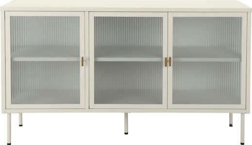 ANDAS, andas Sideboard »Aubres«, Pulverbeschichtet aus Metall, mit drei Glastüren und Einlegeböden, andas Sideboard »Aubres«, Pulverbeschichtet aus Metall, mit drei Glastüren und Einlegeböden