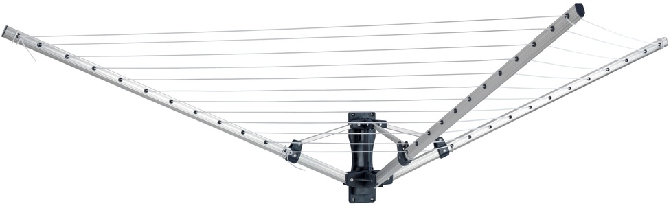 Wenko, Wenko – Wandwäschespinne 'Alu' silberfarben silberfarben, WENKO Wandwäschetrockner »Modell Alu«, Wand-Wäschespinne für draussen und drinnen, 18 m Trockenlänge, klappbar