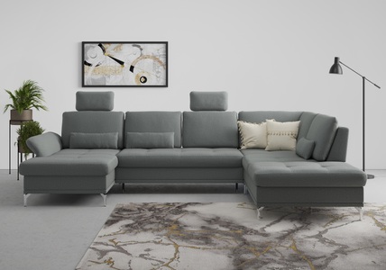 INOSIGN, INOSIGN Wohnlandschaft »Palm Beach«, Federkern, mit Sitztiefenverstellung, wahlweise mit Bettfunktion, Bettkasten und Armteilverstellung, INOSIGN Wohnlandschaft »Palm Beach U-Form«, Federkern, mit Sitztiefenverstellung, wahlweise mit Bettfunktion