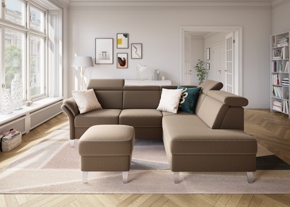 SIT&MORE, sit&more Ecksofa, sit&more Ecksofa »Vincenzo L-Form«, inklusive Kopfteilverstellung, wahlweise mit Bettfunktion, Bettkasten