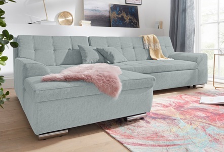 DOMO collection, DOMO collection Ecksofa, DOMO collection Ecksofa »Aversa L-Form«, wahlweise mit Bettfunktion