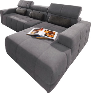 DOMO collection, DOMO collection Ecksofa, DOMO collection Ecksofa »Brandon grosse Ausführung B/T/H: 289/177/80 cm, auch in Leder und Cord«, mit Kopfteilverstellung, wahlweise Sitztiefenverstellung, L-Form