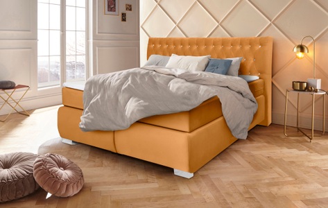 LEONIQUE, Leonique Boxspringbett »Rumba«, Taschenfederkern-Matratze in Härtegrad 3, in 4 Breiten, incl. Topper, Leonique Boxspringbett »Rumba«, Taschenfederkern-Matratze in Härtegrad 3, in 4 Breiten, incl. Topper
