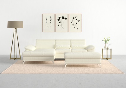 SIT&MORE, sit&more Ecksofa »Cabrio«, mit Sitztiefen- und Armteilverstellung sowie Federkern, 2 Nierenkissen, sit&more Ecksofa »Cabrio L-Form, B: 295 cm, mit Sitztiefen-, Arm- & Kopfteilverstellung« 2 Nierenkissen, Federkern, optional Bettfunktion und Stauraum