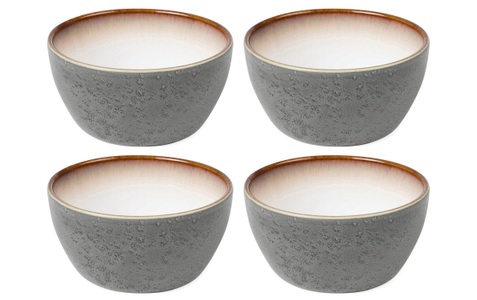 Bitz, Bitz - Snackschale Ø 12 cm 4 Stück, Crème; Grau, Bitz Snackschale, 4 tlg., aus Steinzeug
