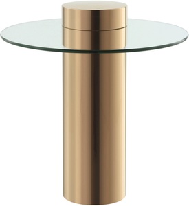 Kayoom, Kayoom Beistelltisch »Beistelltisch Ontario 125«, Minimalistisches Design, Säulengestell, pflegeleicht, Kayoom Beistelltisch »Ontario 125, Runde Glasplatte aus Sicherheitsglas, 100% Edelstahl«, (1 St.), Minimalistisches Design, Säulengestell, pflegeleicht