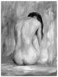 Artland, Artland Glasbild »Figur in schwarz & weiss II«, Artland Glasbild »Figur in schwarz & weiss II«, Frau, (1 St.), in verschiedenen Grössen